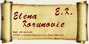Elena Korunović vizit kartica